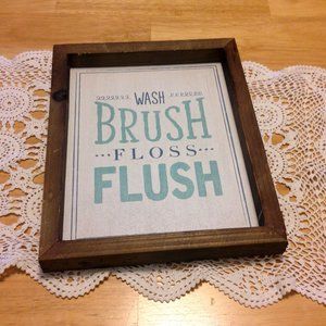 Distressed look bathroom wall art